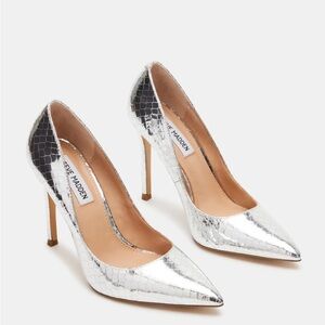 Silver Snake Steve Madden Evelyn Stiletto Pumps